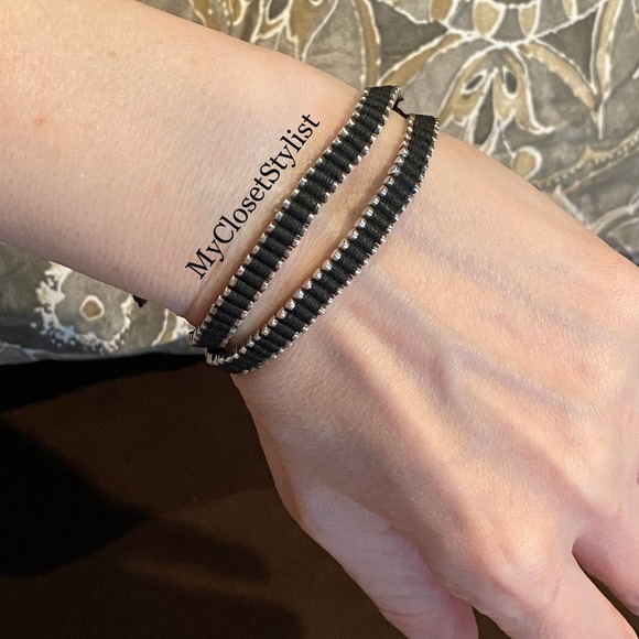 Sterling Silver Black Corded Twin Double Bracelet! NEW 925 Links of London - Picture 4 of 5